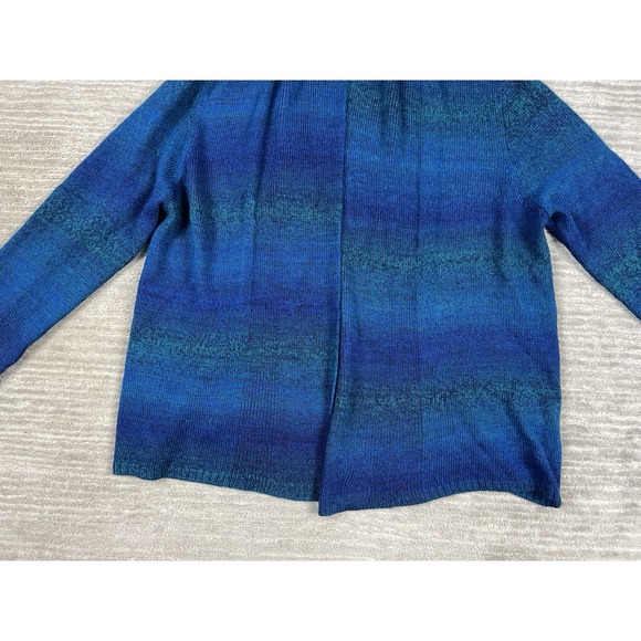 Ruby Rd Favorites Sweater Womens XL Blue Long Sleeve Open Front Acrylic Cardigan - Picture 3 of 12